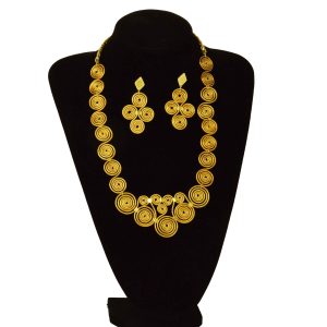 collana con orecchini oro vegetale