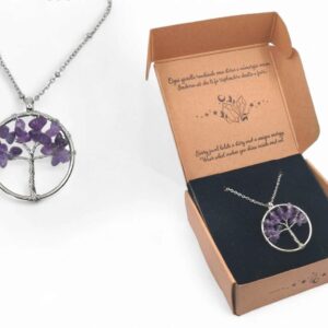 COLLANA un ciondolo albero della vita-ametista- vendita all'ingrosso