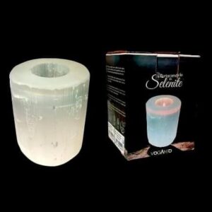 Porta candela di selenite in selenite - voganto vendita all'ingrosso e importatore diretto dal Marocco di selenite
