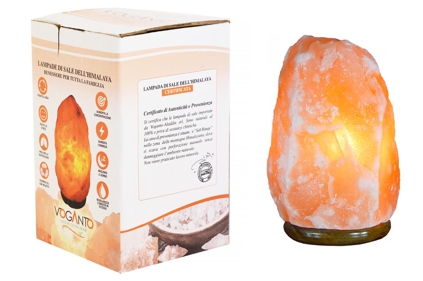 VOGANTO - LAMPADA DI SALE 4-6 KG CON SCATOLA