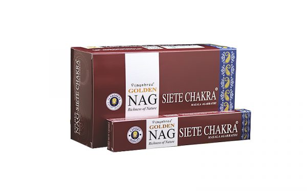 Incenso-Vijayshree-golden-nag-seven-chackra-box-da-12-confezioni-da-15-gr