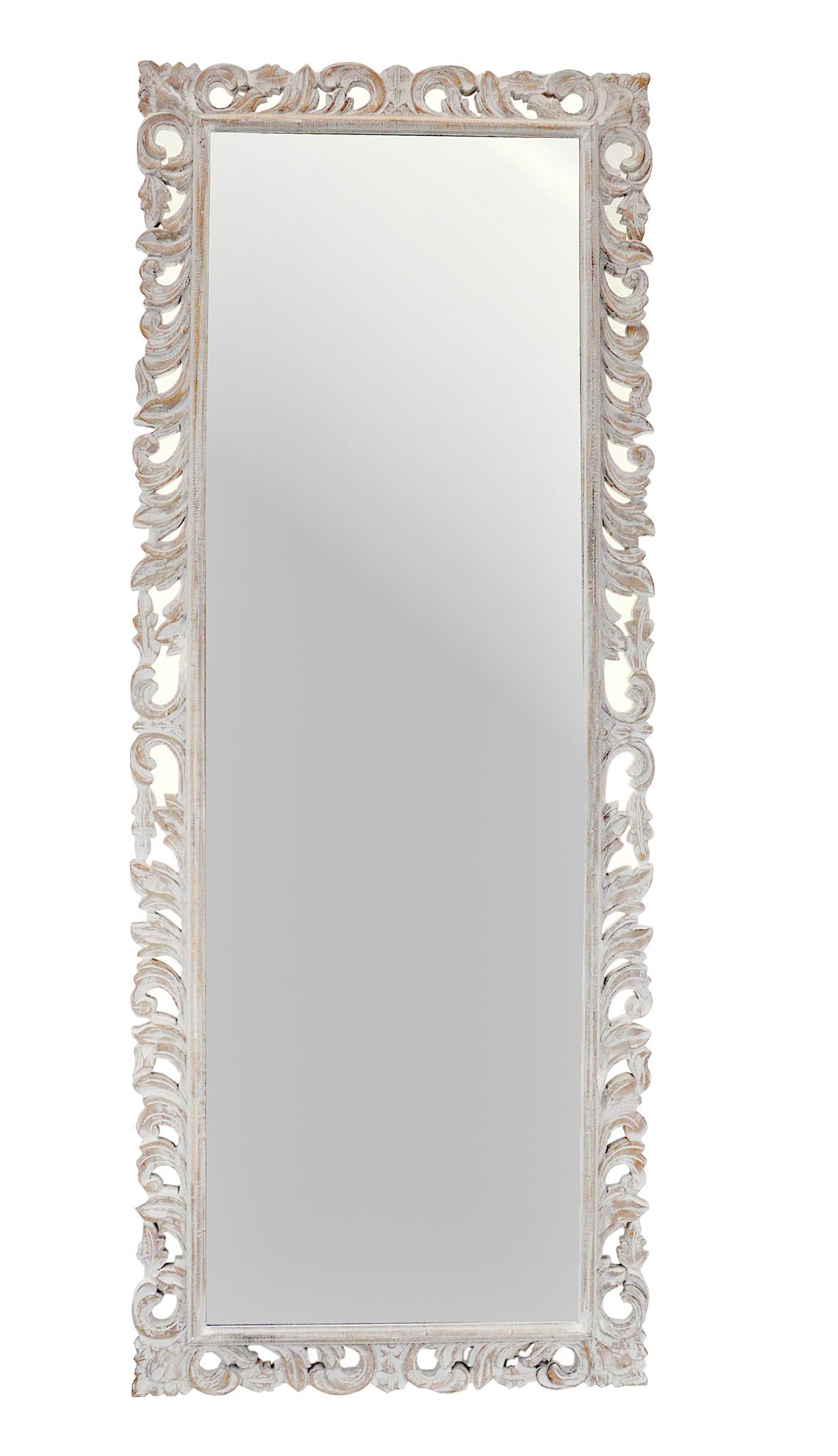 Specchio reversibile 40x50 cm cornice legno bianco decorazione intarsi
