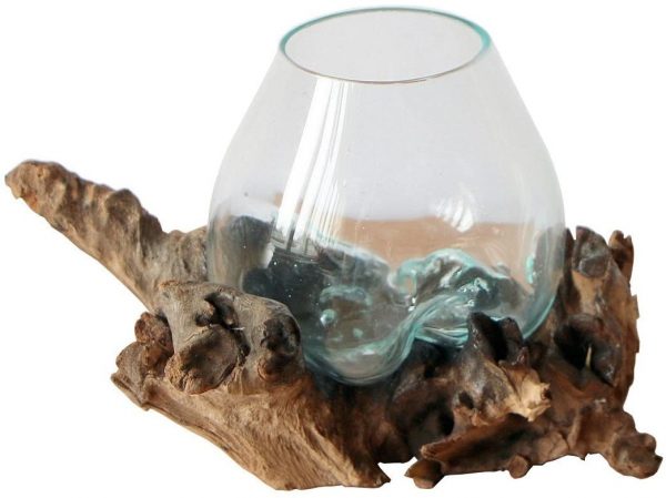 vaso con vetro soffiato e gamal wood