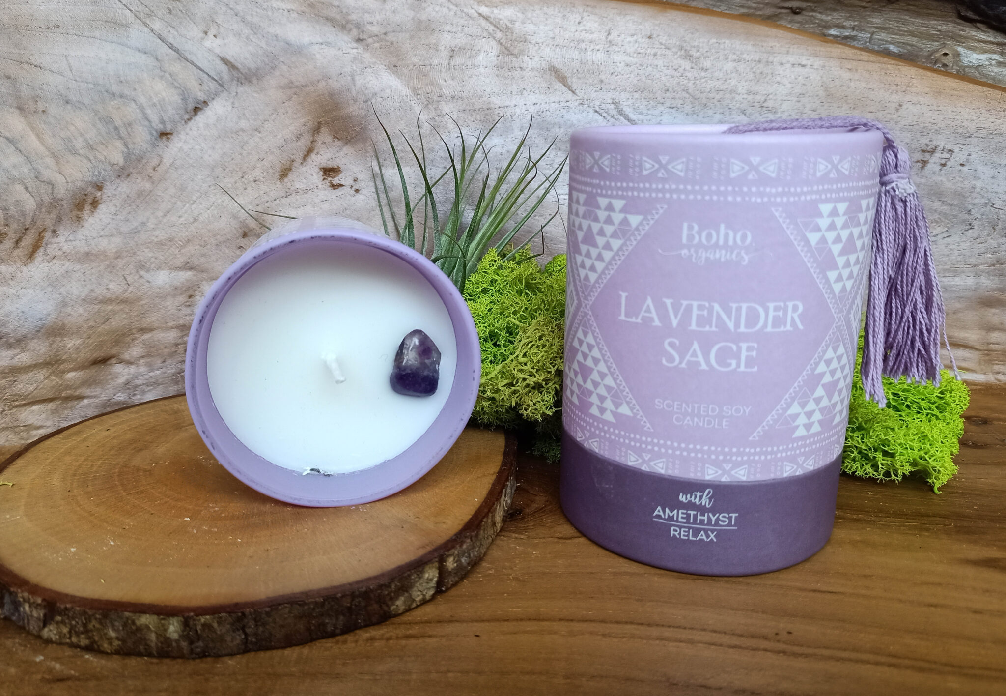 Candela In Cera Di Soia Zodiacale Acquario - Con Pietre Preziose E Fragranza Unica, 150 G, Per Atmosfera E Relax